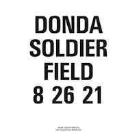 a poster with the words dona soldier field 8 28 21